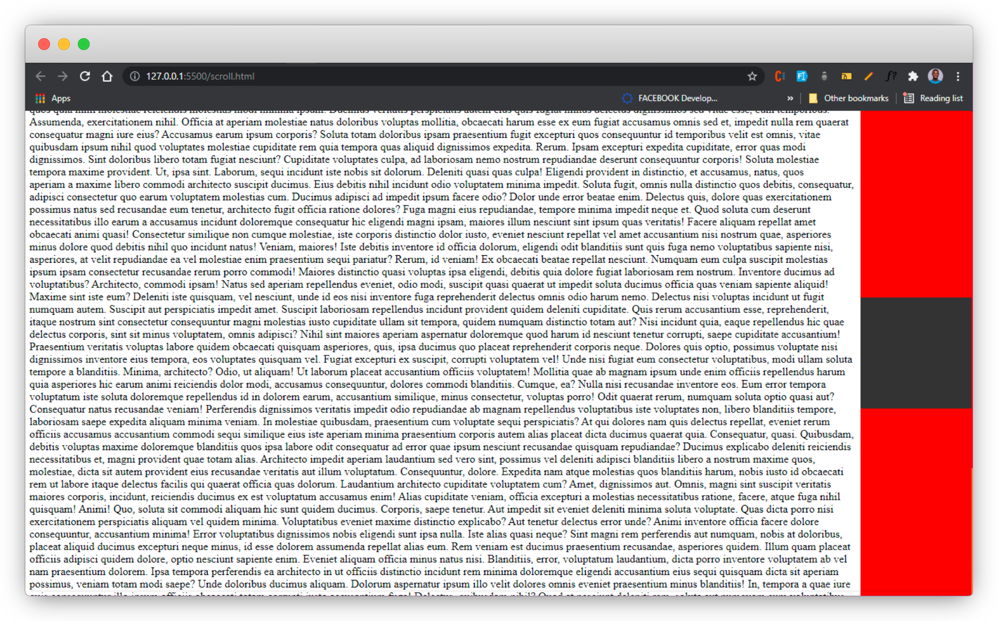 browser output of body::-webkit-scrollbar-thumb