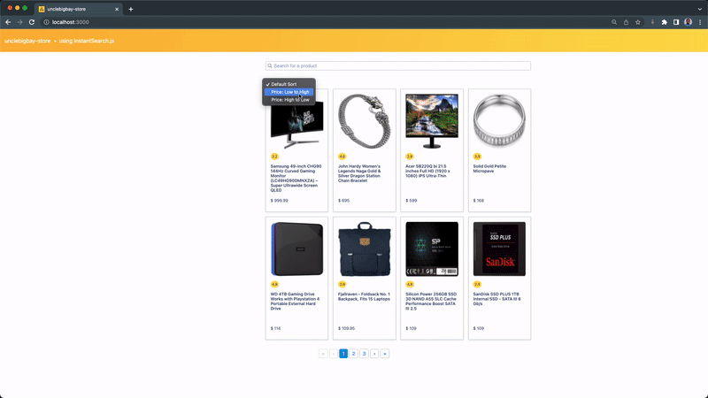 sorting products by price using instantsearch and typesense