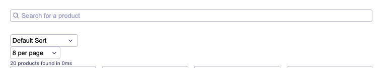 showing how long loading the product takes in instantsearch js