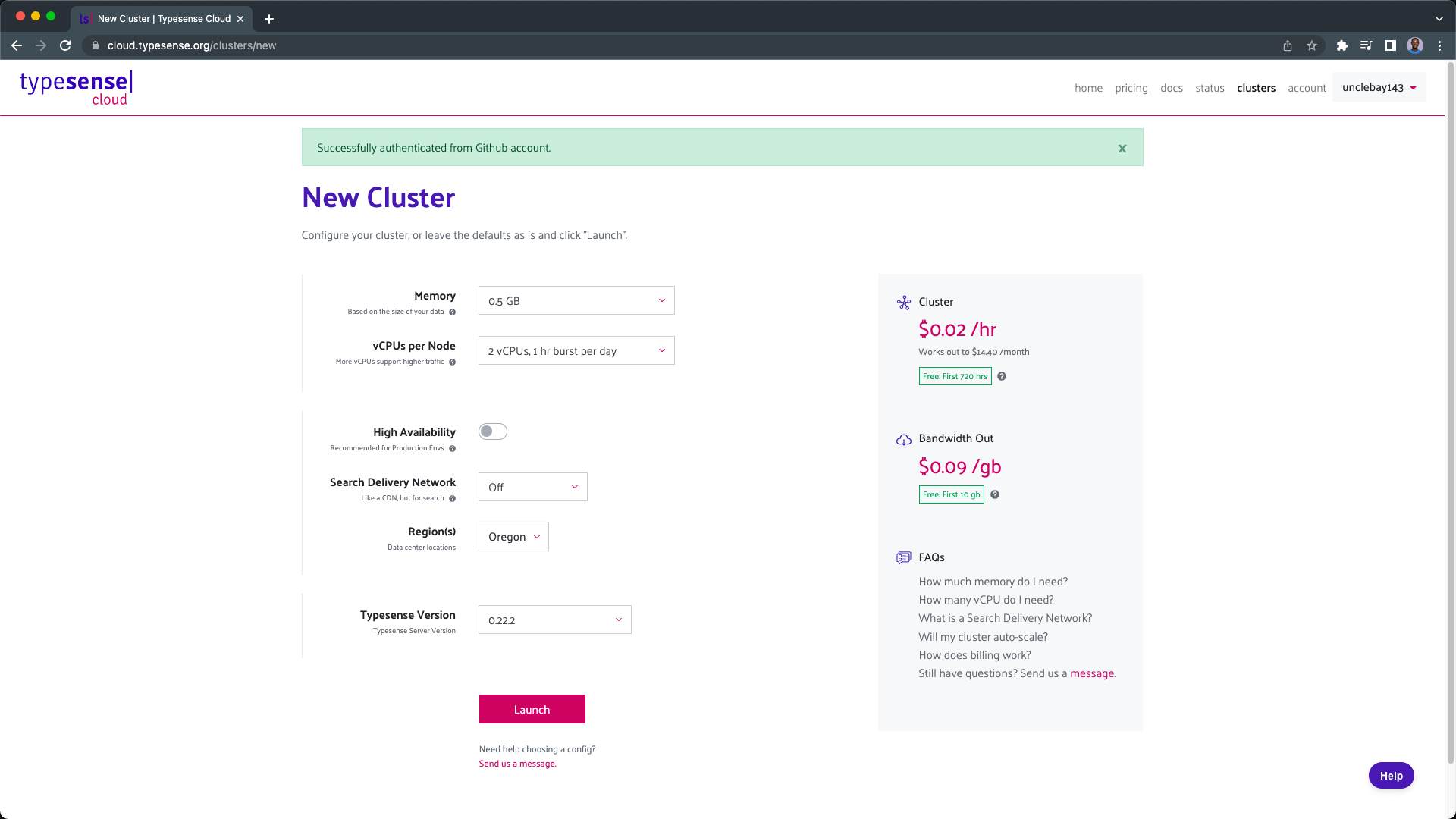 creating a cluster on typesense