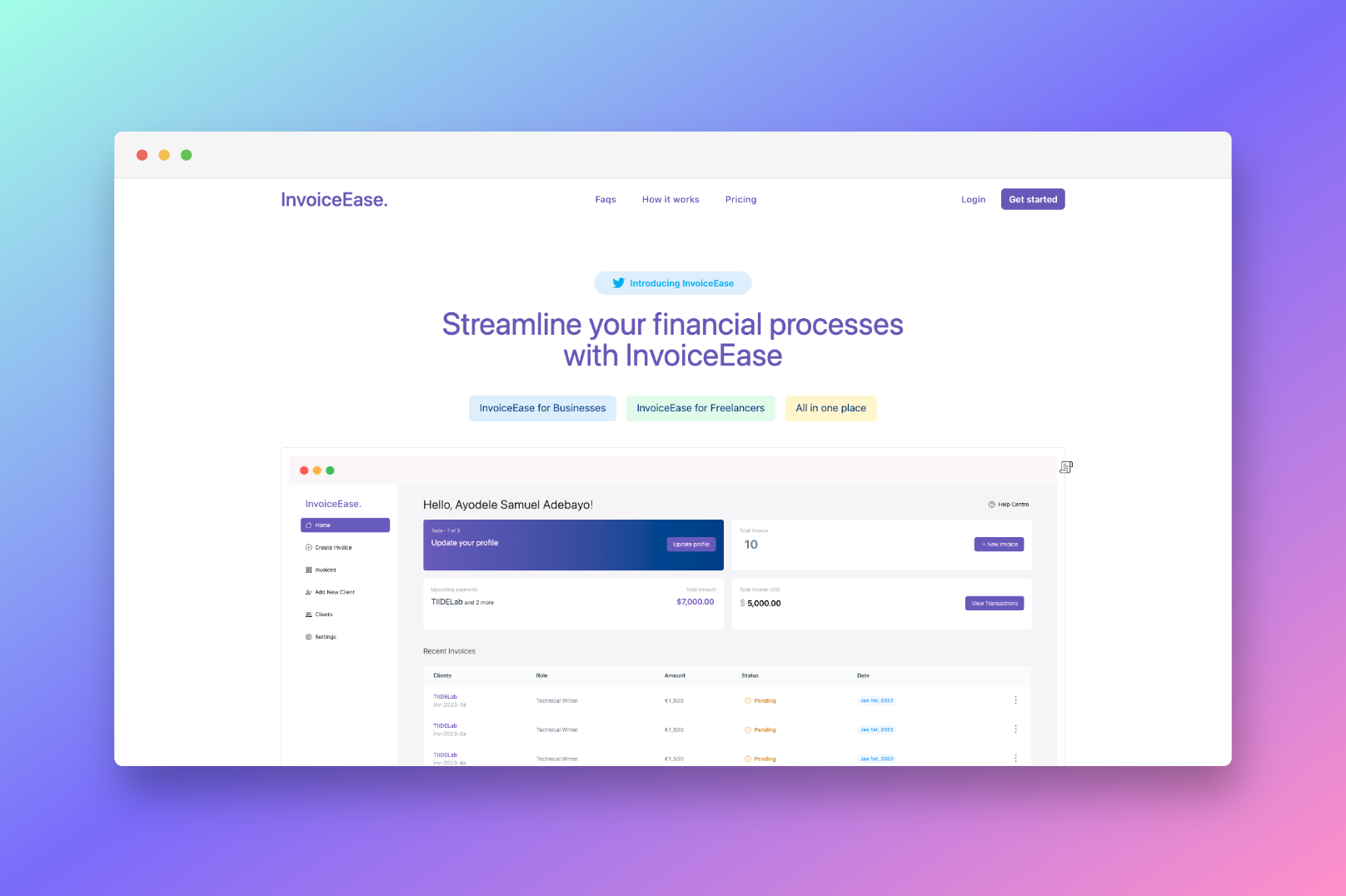 INTRODUCING InvoiceEase: The Simple Solution for Managing Invoices