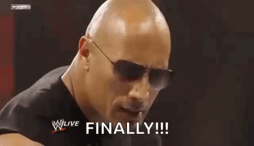 the rock finally